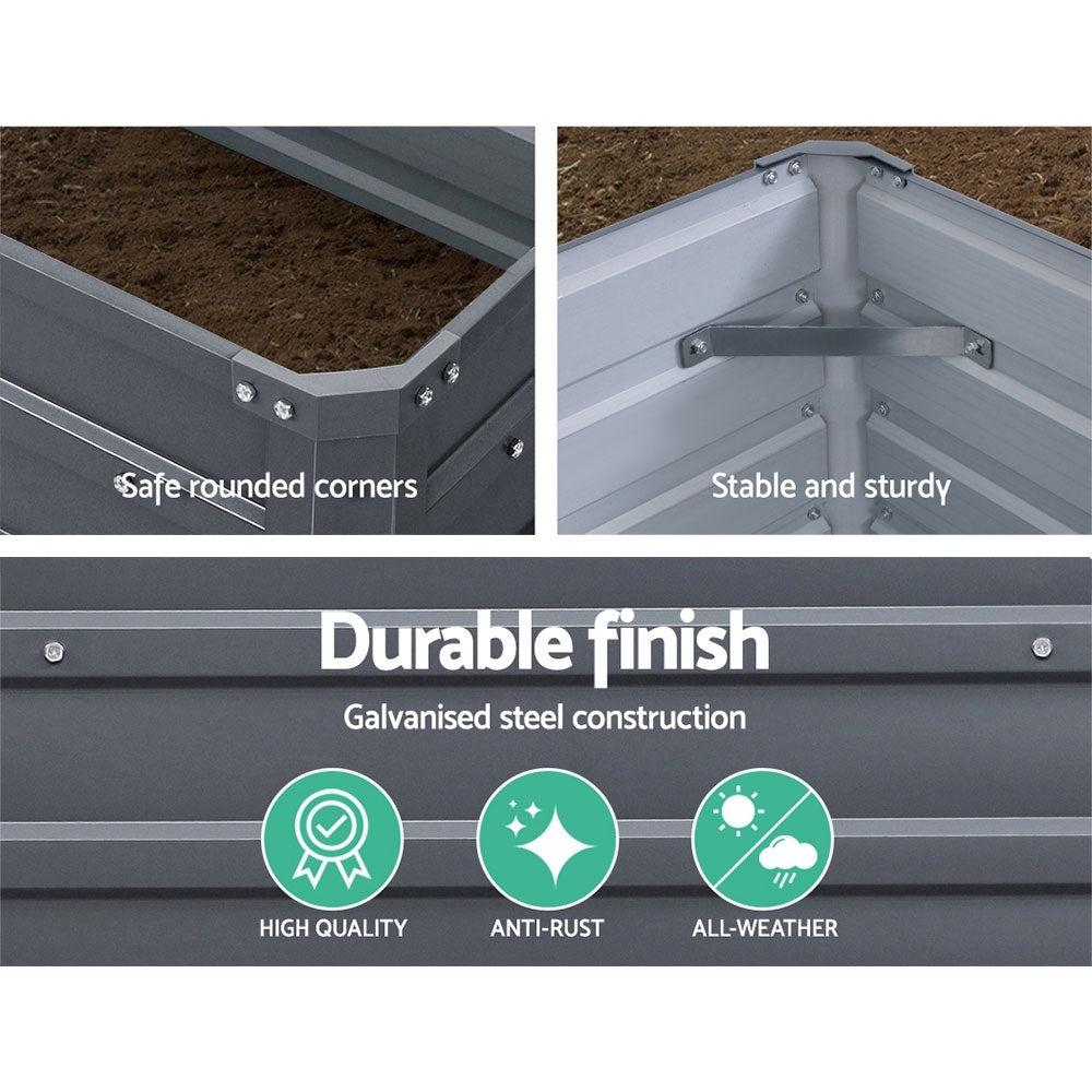 2x Raised Garden Bed Instant Planter 100 x 100 x 77cm