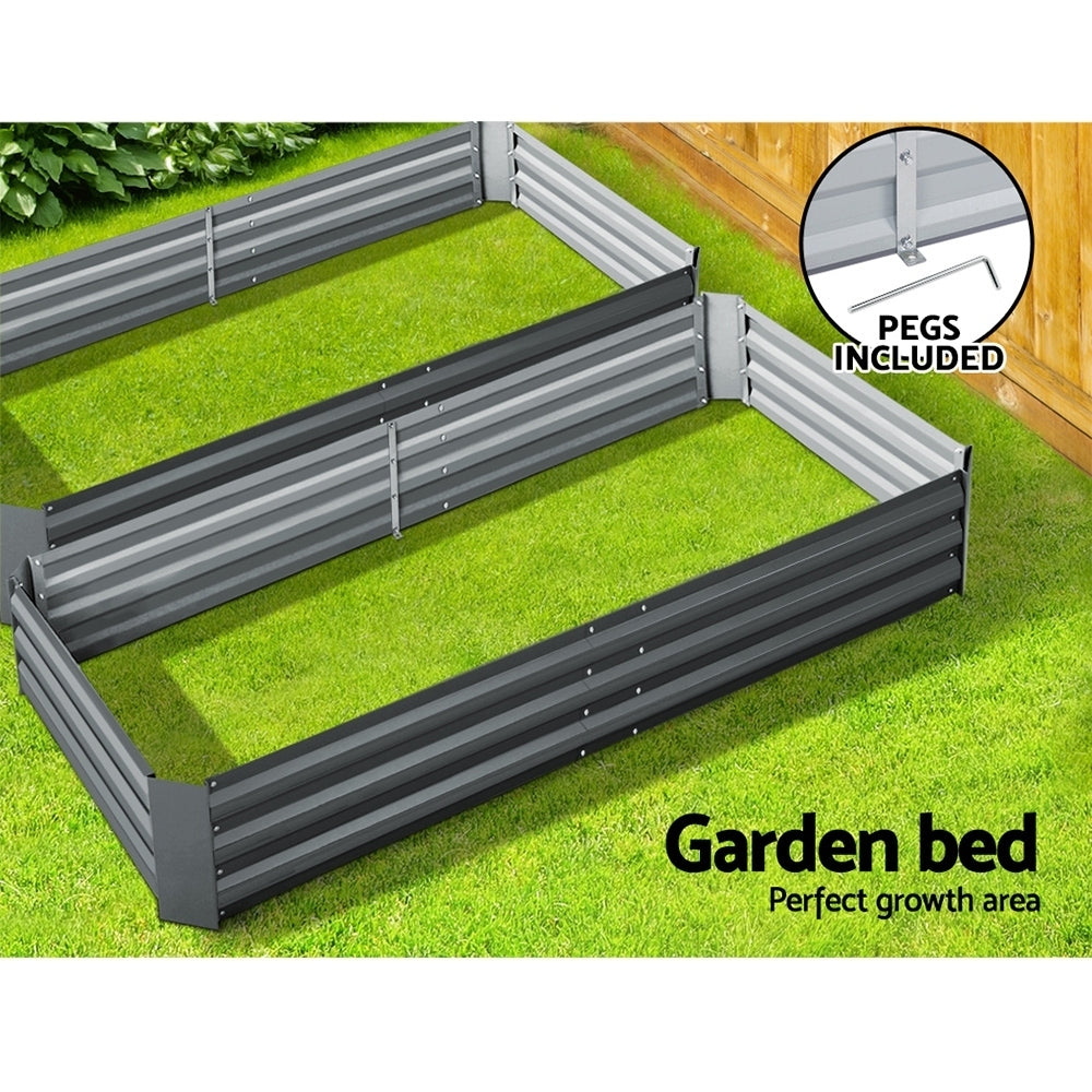 2x Raised Garden Bed 210x90cm
