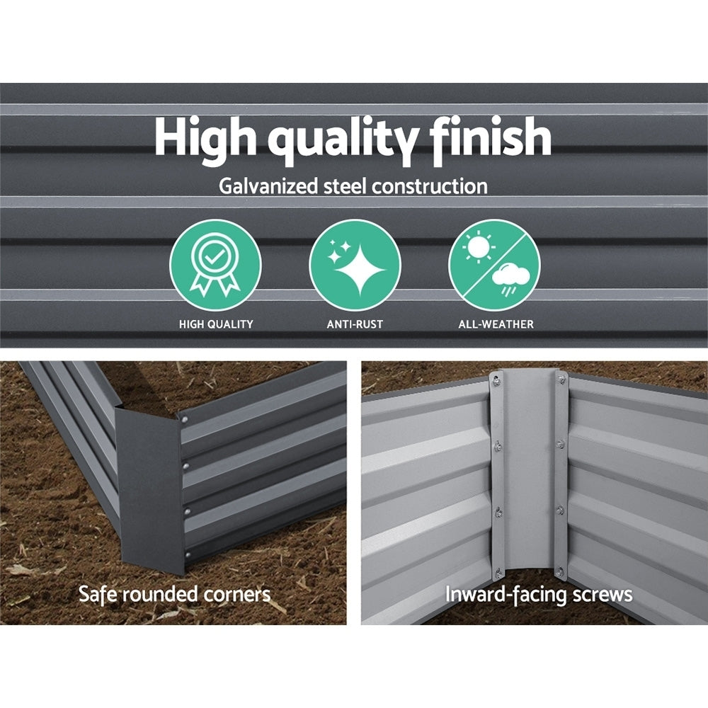 2x Raised Garden Bed 210x90cm