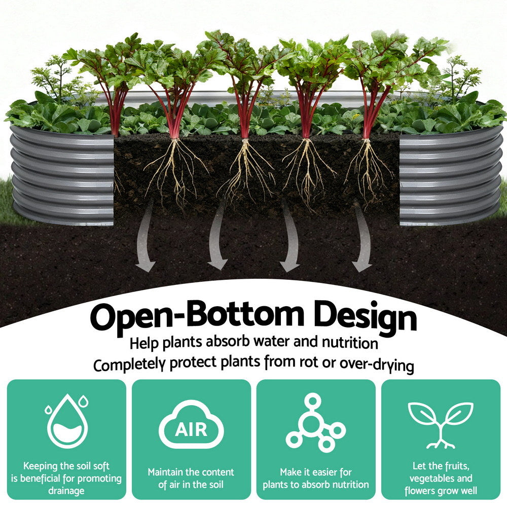 Raised Garden Bed 320X80X42cm Oval
