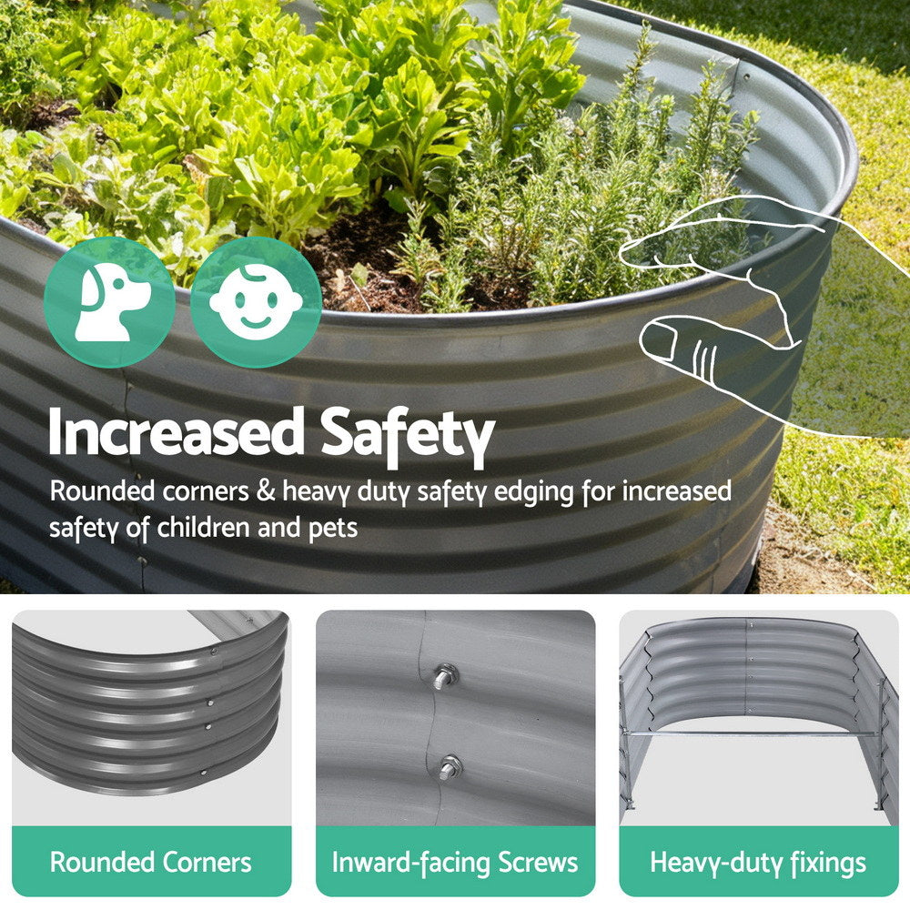 Raised Garden Bed 320X80X42cm Oval