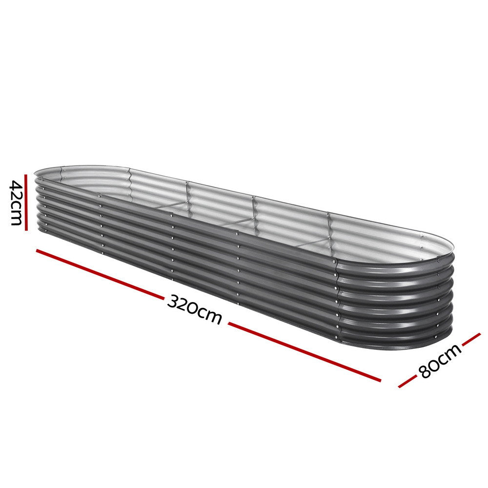 Raised Garden Bed 320X80X42cm Oval