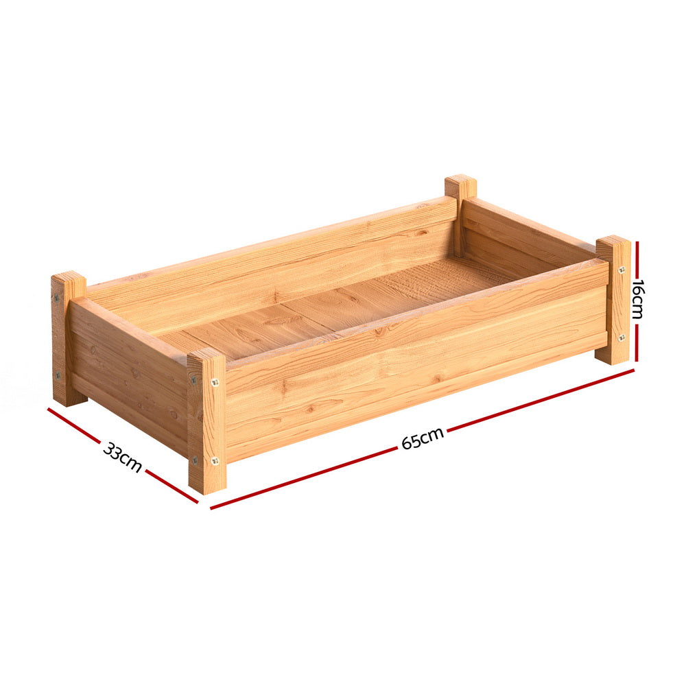 Rasied Wooden Garden Bed 65x33x16cm