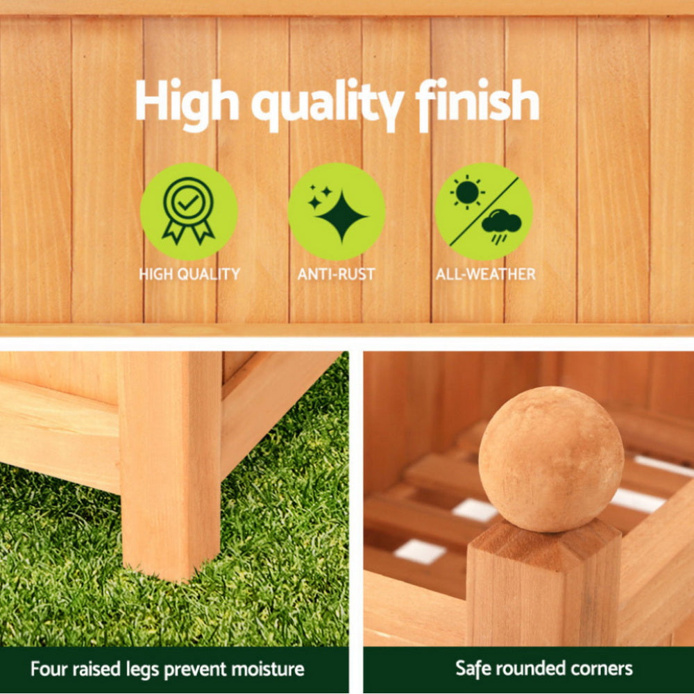 2 X Raised Garden Bed Wooden 64x35x115cm