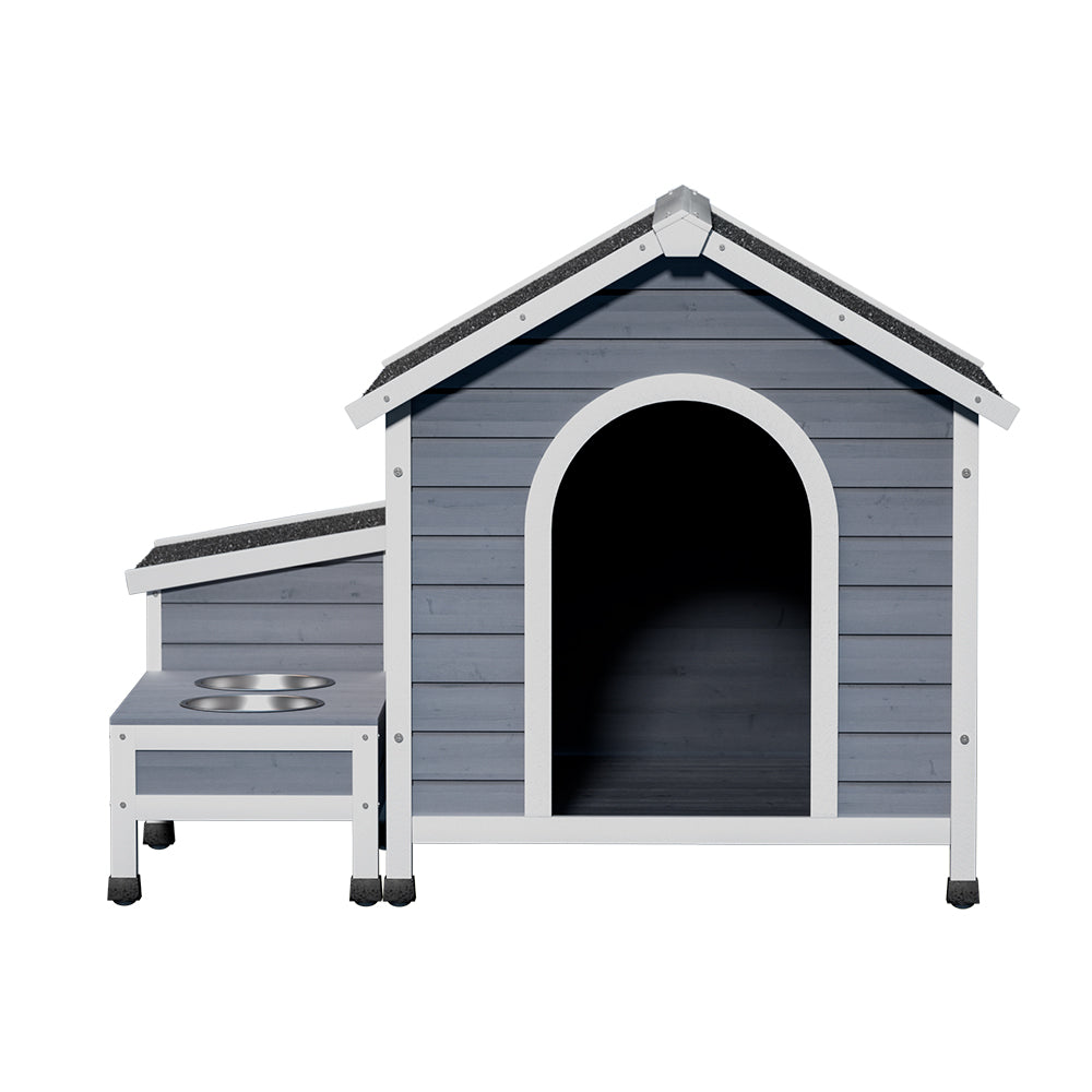 Dog Kennel with Bowls & Storage