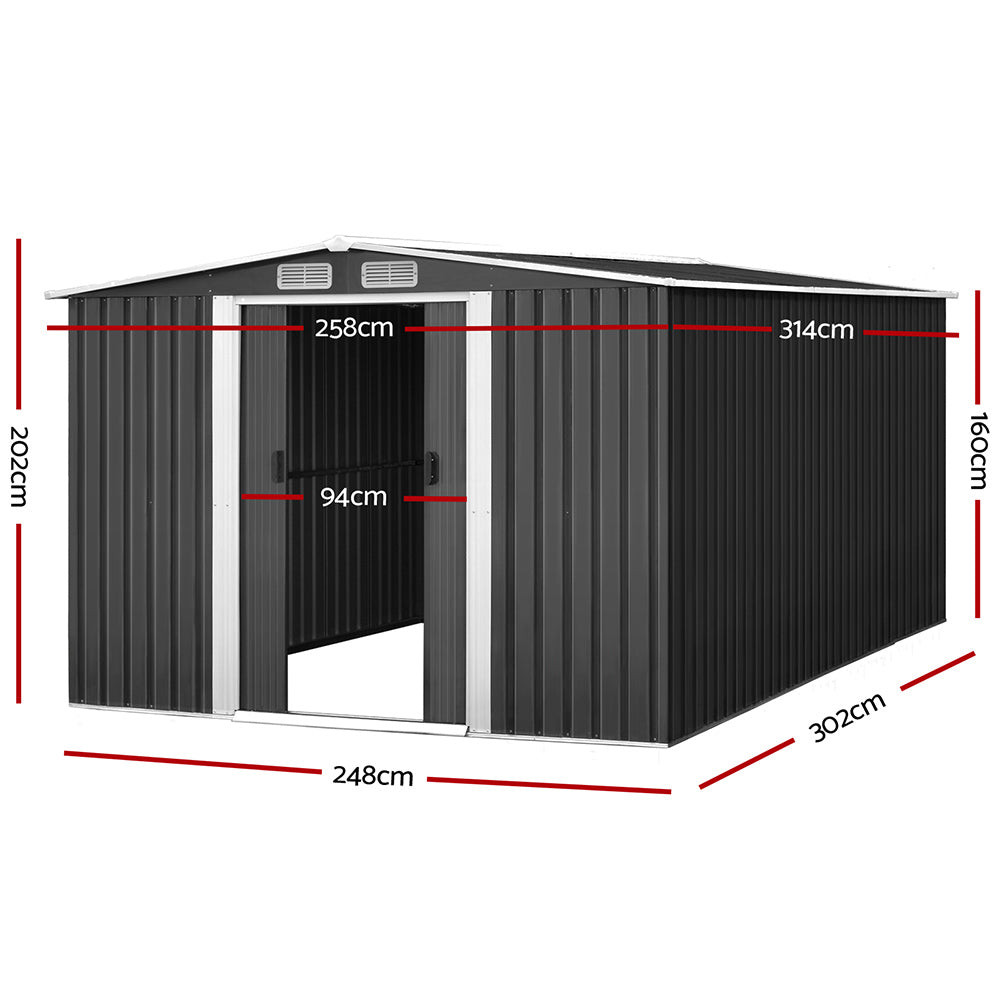 Garden Shed with Sliding Door 2.58x3.14M