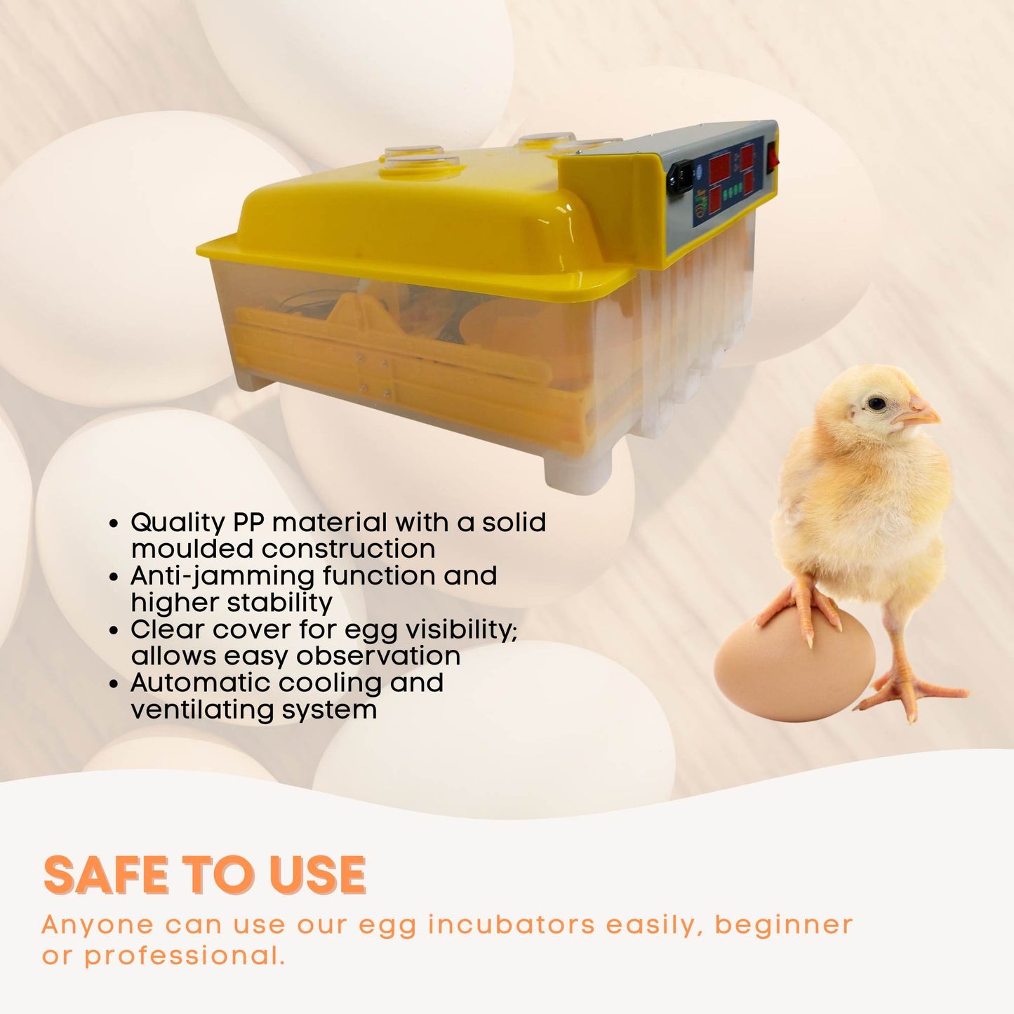 Electric 48 Egg Incubator + Accessories