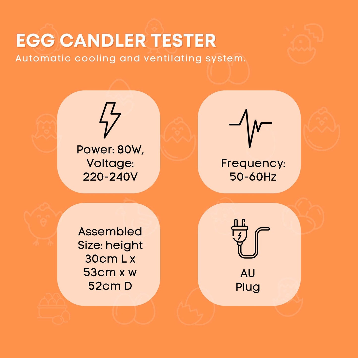 Electric 48 Egg Incubator + Accessories