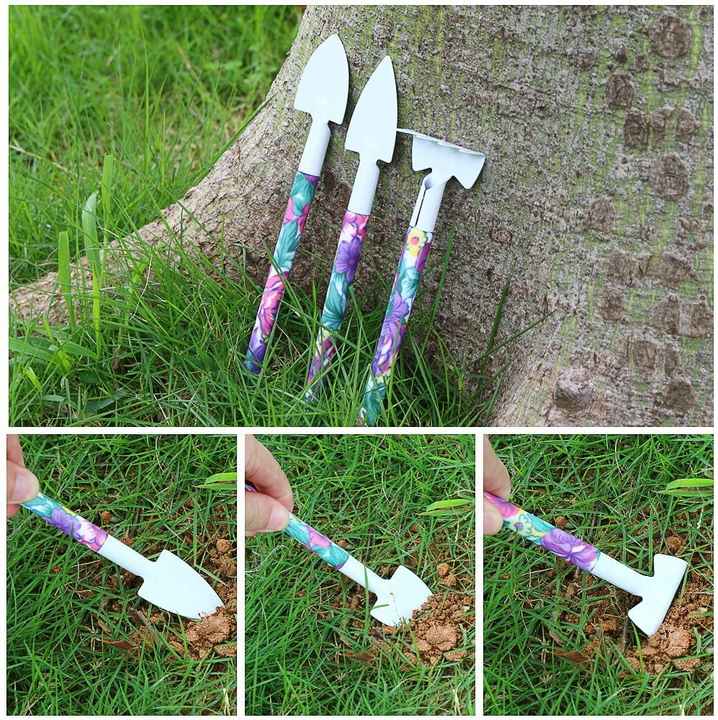 Purple 5-Piece Compact Gardening Set & Case