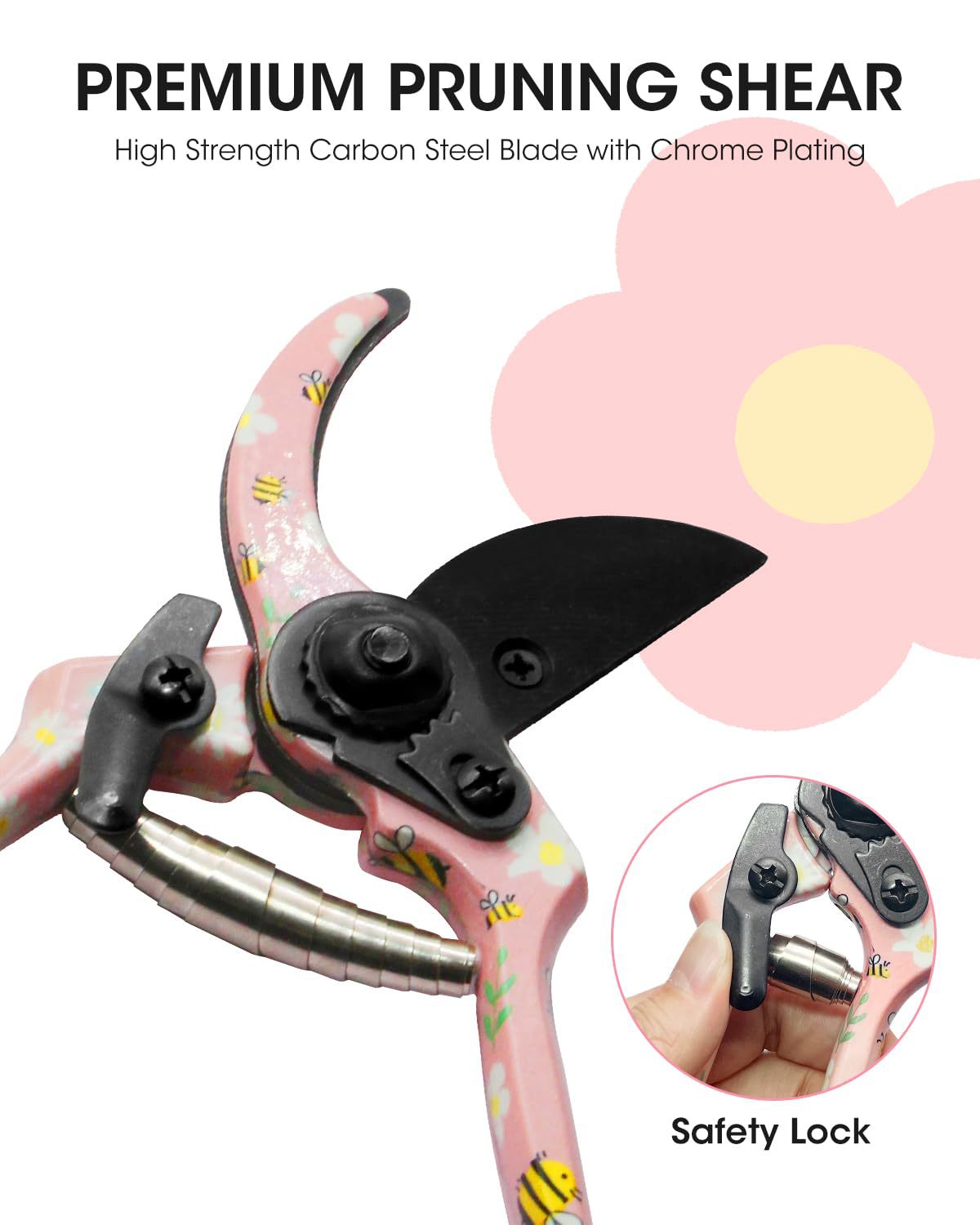 Pink 3-Piece Floral Print Garden Tool Set