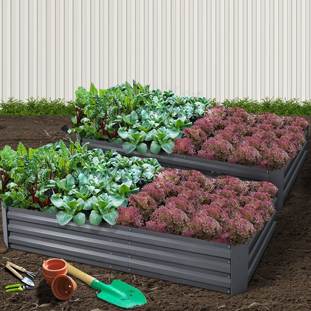 2x Raised Garden Bed 210x90cm