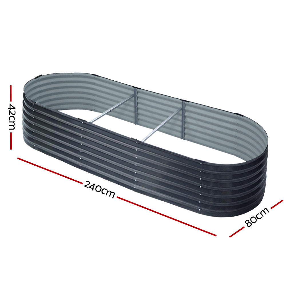 2 x Raised Garden Bed 240X80X42cm