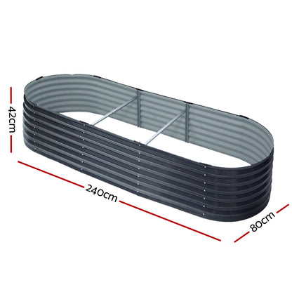 2 x Raised Garden Bed 240X80X42cm