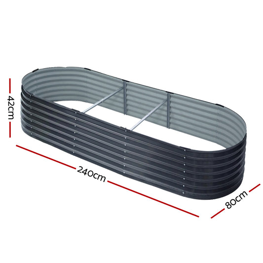 2 x Raised Garden Bed 240X80X42cm
