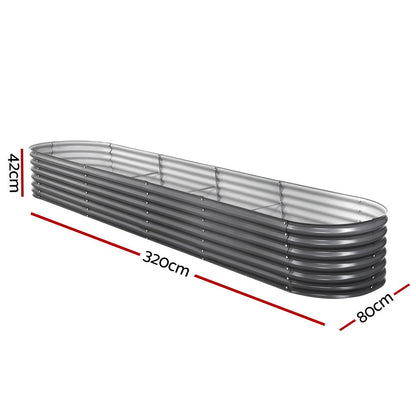 Raised Garden Bed 320X80X42cm Oval