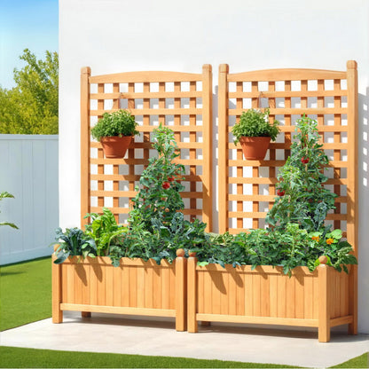 2 X Raised Garden Bed Wooden 64x35x115cm
