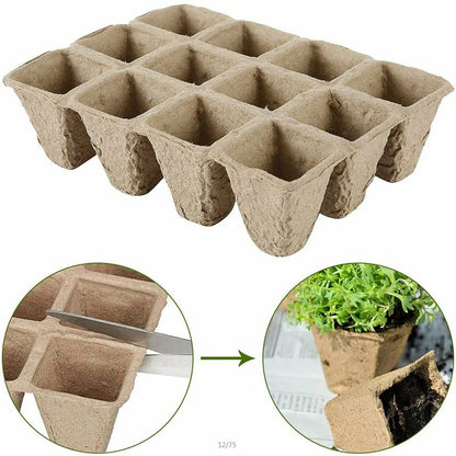 Biodegradable Seedling Trays 12-Hole (10pk)