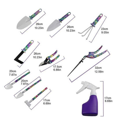 Purple 5-Piece Compact Gardening Set & Case