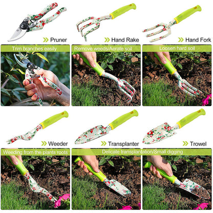 9-Piece Floral Garden Tool Set