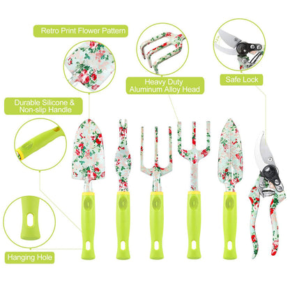 9-Piece Floral Garden Tool Set
